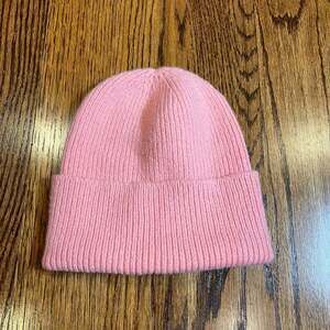 Club Monaco Pink Wool Alpaca Blend Ribbed Knit Beanie